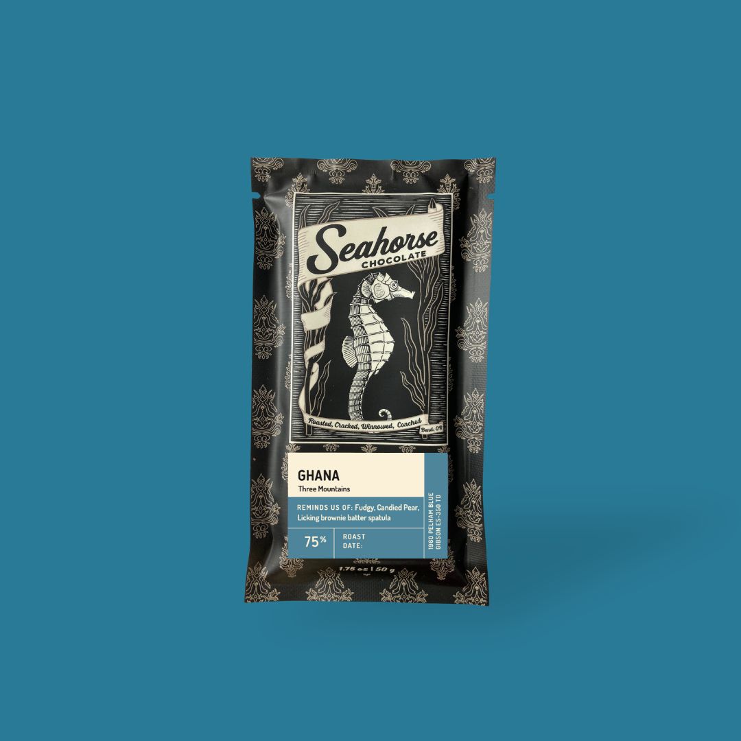 Ghana - Three Mountains 75% Single Origin Chocolate Bar | Seahorse