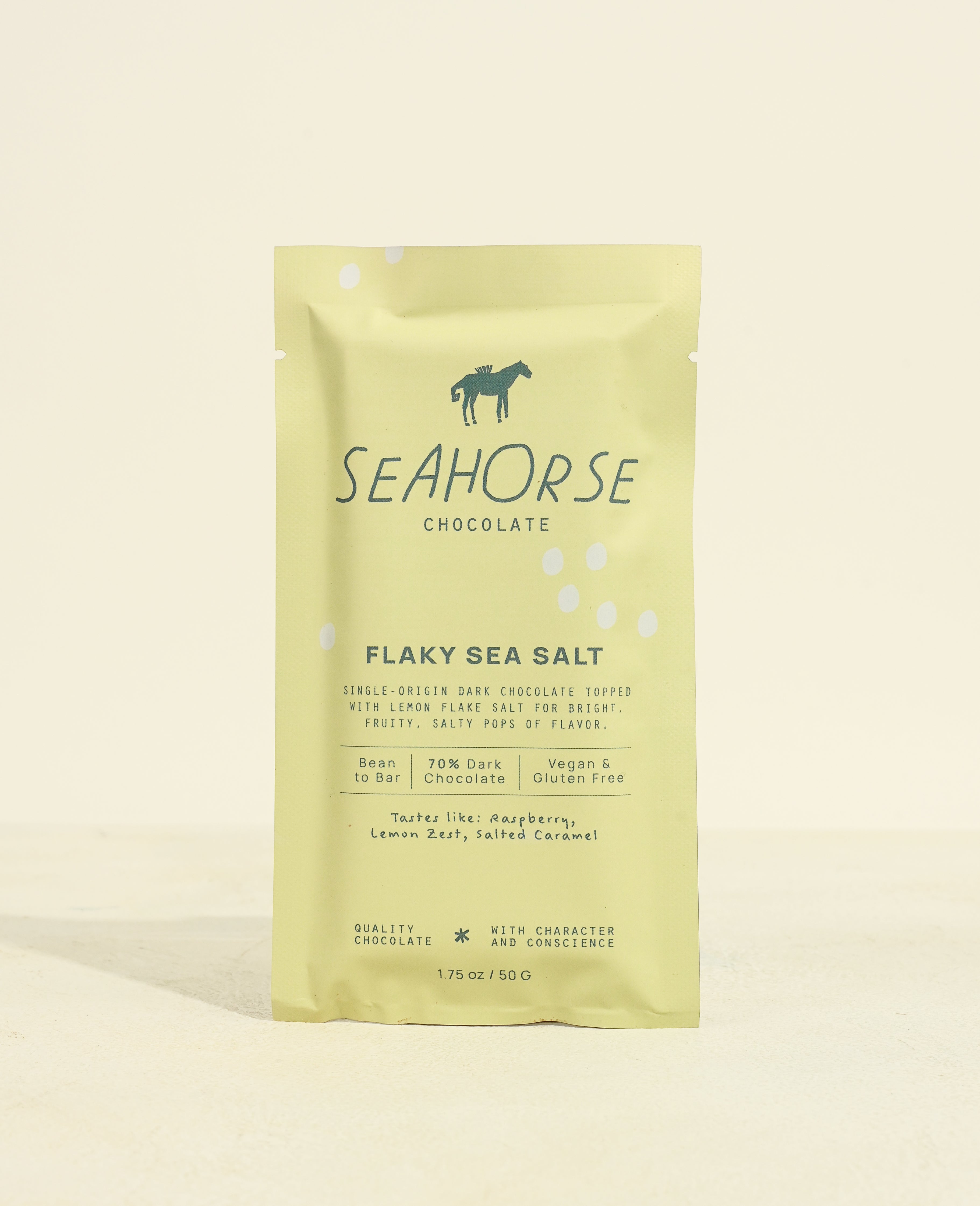 Flakey Sea Salt Dominican Republic 70% dark chocolate mini square
