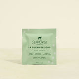 Seahorse Chocolate Colombia bar half ounce on a light beige background
