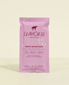 Seahorse Chocolate Maya Mountain packaging 1.75 ounce on a light beige background