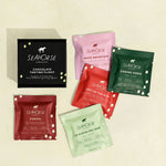 Collection of Seahorse chocolate bars on a beige background